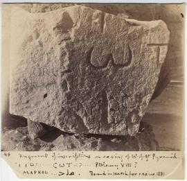 [46] Fragment of inscriptions on casing of W. of Gt Pyramid.