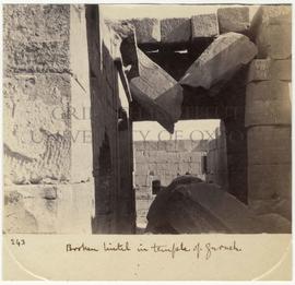 [243] Broken lintel in temple of Gurneh.