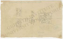 Miniature sketches of hieroglyphic inscriptions, perhaps from seals, not identified