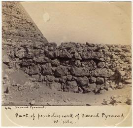 [404] Part of peribolus wall of Second Pyramid W. side.