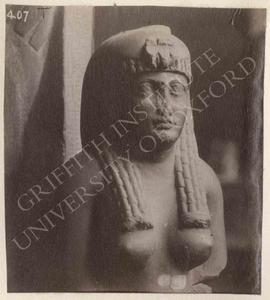 Upper part of the statue of a queen, probably Berenice II (wife of Ptolemy III Euergetes I), blac...