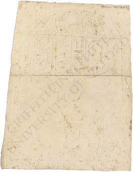 Egypt. Abydos. Stela of King Wepwautemsaf (Sekhemreneferkhau) before Wepwaut-re, Dyn. XIV, now in...