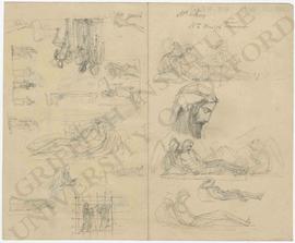 Various designs including reclining figure of Christ with angels