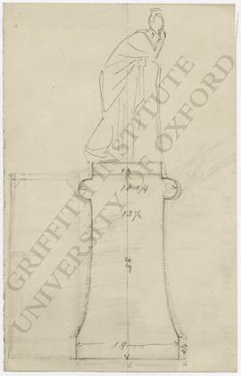 Design and measurements for monumental statue on pedestal