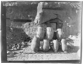 [20.B] Two-handled ovoid/cylindrical large storage jars from XIIth dynasty cemetery east of town,...