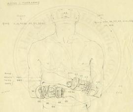 Howard Carter's drawing of the set of bracelets found on Tutankhamun's arms.