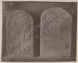 [Left] Stela of Iatu, late Dyn. XII to XIII, provenance not known, now in Florence, Museo Archeol...