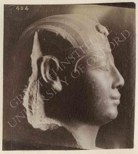 Head of a royal statue wearing a nemes, green schist, early Ptolemaic, provenance not known, now ...