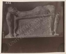 Funerary bed with burial scenes on its sides, late Dyn. XVIII or XIX, provenance not known, now i...