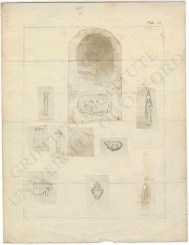 Two squeezes and nine sketches of Egyptian amulets in Dr Lee's collection