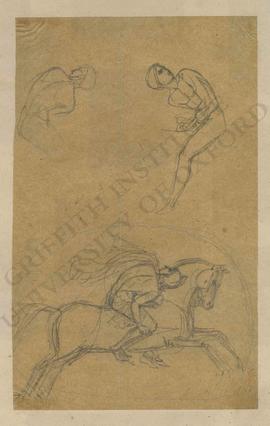 Sketches of male figure on horseback
