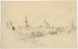 Possibly Syria. Mosque or cityscape with mosques (not identified)