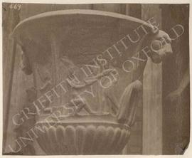 Vase with reliefs showing seated Isis under a tree, black basalt, Roman, provenance not known, no...