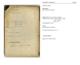 Notebook containing notes on work in Theban tombs, financed by Sir Robert Mond, 1909-1910
