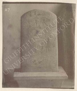 Stela of Senbef (recto) with pedestal, late Dyn. XII or Dyn XIII, provenance not known, now in Fl...
