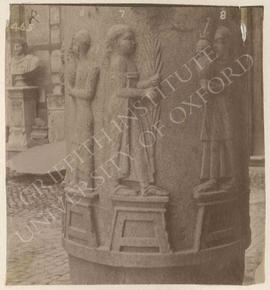 Columns with offering-bringers in high relief, Graeco-Roman, provenance not known, now in Rome, M...