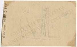 Unfinished sketch with two human figures, probably not Egyptological, not identified