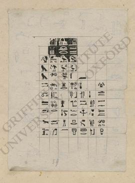 Proof print of hieroglyphic typography