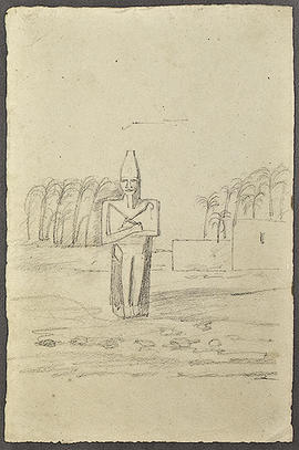 George A. Hoskins Drawing - statue, unidentified