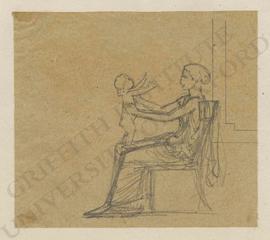 Seated female figure with nude child on her lap