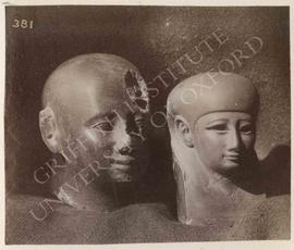 [Left] Shaven head, grey granite, Dyn. XXX, provenance not known, now in Bologna, Museo Civico Ar...