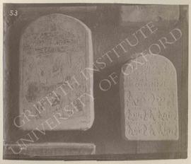 [Left] Stela of Iyu and his family, late Dyn. XII or Dyn. XIII, provenance not known, now in Flor...