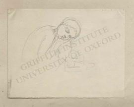 Crouched putto sleeping