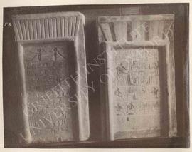 [Left] Stela of Nehy, Dyn. XIII, provenance not known, now in Florence, Museo Archeologico, 2561;...