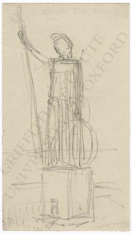 Lighthouse design with colossal statue of Britannia with trident and shield