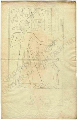Egypt. Thebes. West Bank. Ramesseum. First Pylon. Inner face. Ramesses II holding bound captives