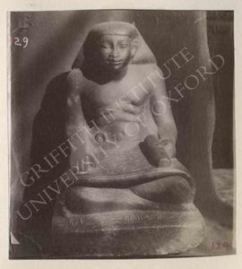 Scribe-statue of Ahmosi, black basalt, mid-Dyn. XVIII, provenance not known, now in Bologna, Muse...