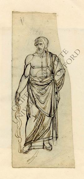 Free-standing sculpture of Asclepius with Rod in left hand