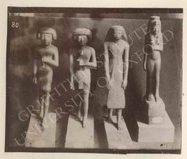 [Left] Statuette of Heptirehu(?), wood, 1st half of Dyn. XVIII, provenance not known, now in Turi...