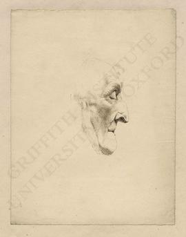 Portrait (profile view) of Sir Long Thomas Roberts, based on a death mask made by Joseph Nolleken...