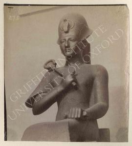 Seated statue of Ramesses II, black granite, from Karnak, Temple M, now in Turin, Museo Egizio, C...