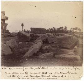 [494] N.W. corner of W. pile, with stones in enclosure, and edge of it.