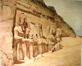 Hector Horeau Watercolour - Abu Simbel