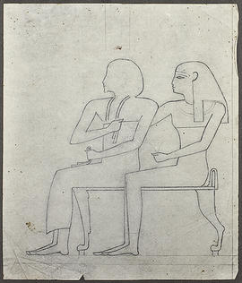 George A. Hoskins Drawing - Thebes. West Bank. Unidentified tomb