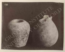 Two vases of Princess Nubemtekh, calcite, Middle Kingdom, provenance not known, now in Turin, Mus...