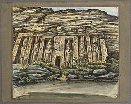 George A. Hoskins Watercolour - Abu Simbel