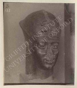 Head of probably Apries, formerly attributed to Haremhab(?), black basalt, provenance not known, ...