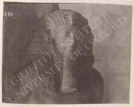 Head of the statue of Tutankhamun with Amun-Re, usurped by Haremhab, from Thebes, now in Turin, M...