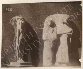 [Left] Female figurine, not identified, now in Bologna, Museo Civico Archeologico; [right] double...