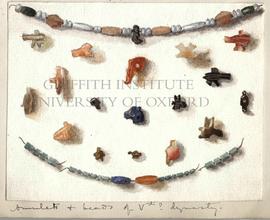 89 - Amulets + beads of Vth ? dynasty.