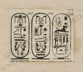 Cartouches of Ptolemy VI Philometor, cutting from publication