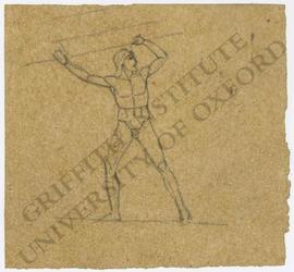Lunging male nude (probably design for pediment)