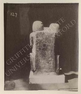 Back of the double-statue of Mery and his wife Suiro, basalt, late Dyn. XVIII, provenance not kno...