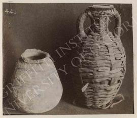 [Left] Vase of Penshenabu (Theban Tomb 322), pottery, from Deir el-Medina, now in Turin, Museo Eg...