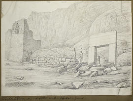 George A. Hoskins Drawing - Thebes. West Bank. Deir el-Bahari