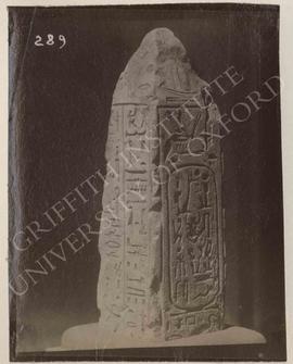 Upper part of the small obelisk of Ptahpa..., temp. Ramesses V, provenance not known, now in Bolo...